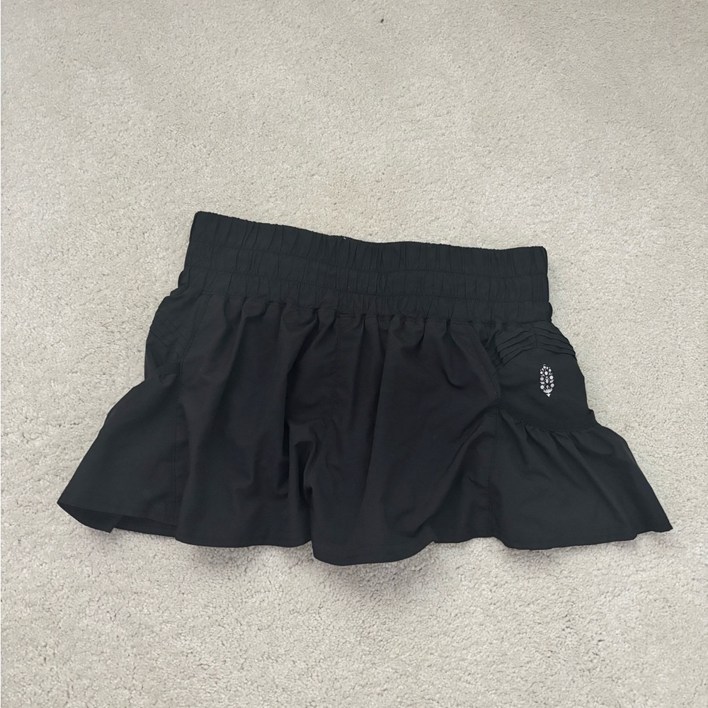 Elegant Black Ruffled Women's Skorts